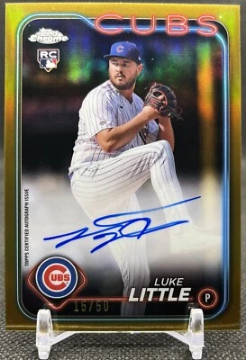 2024 Topps Chrome LUKE LITTLE Rookie Autograph Gold Refractor /50! Cubs (RC AU) - Image 1 of 2