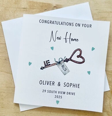UTOPIA CARDS Personalised New Home Card- House Warming Card - New Home - First Home