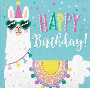 Llama Party Happy Birthday Lunch Napkins (16) - Picture 1 of 1