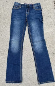 New Wrangler Girls' Multi Stitch Bootcut Slim Fit Stretch Jeans Size 14 Regular - Picture 1 of 8