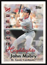 1997 Topps #102 John Mabry     SH, ERR St. Louis Cardinals Card