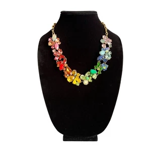 Collana J.Crew Multicolore Cristallo Statement Orgoglio Arcobaleno Rara Pezzo da Collezione - Foto 1 di 11