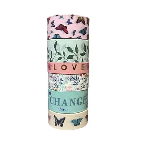 6 piezas Washi Elaboración y Cinta de Lámina Planificador de Recortes Mariposa Floral - Imagen 1 de 10
