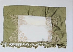 "Ventana CENEFA verde blanco con cuentas y borla 53"" x 21,5" - Imagen 1 de 9