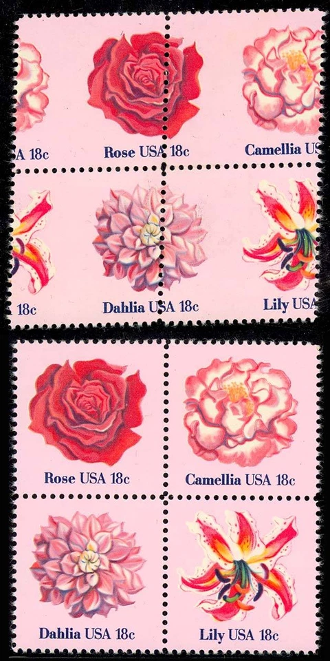 1879a, MNH 18c Flowers - HUGE MISPERFORATION ERROR BLOCK OF FOUR - Stuart Katz - Image 1 of 1