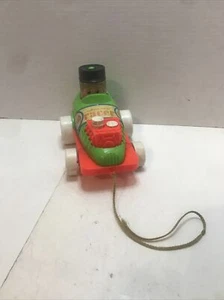 Vintage Jumpin' Jimmy Racer Push Pull Pop up Toy by Amloid Toys 70s NJ Working - Picture 1 of 7