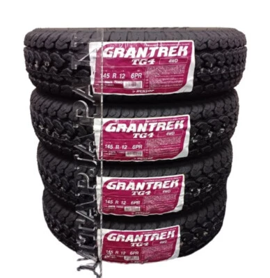 4x Dunlop Grandtrek TG4 145R12 6PR Tires Snow Mud 12" Tire New Made In Japan - Image 1 of 4