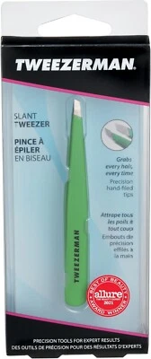 Tweezerman Eyebrow Tweezer Green Slant Tweezer Stainless Steel Hair Pluckers