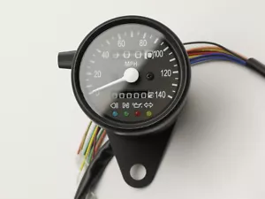 Speedo 60mm Warning Lights Black MPH, Cafe Racer Bobber Chopper Custom 58-43683B - Picture 1 of 5
