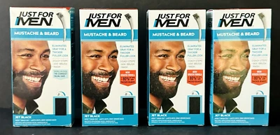 Colorante de bigote y barba Just For Men para cabello gris, negro azabache, M-60 (4 CAJAS) Foto 1 de 4