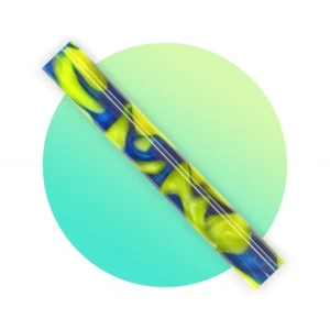 Charnwood AR11 Acrylic Pen Blank Yellow with Blue Swirl - Picture 1 of 3