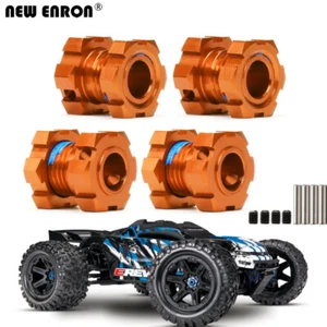 ORANGE 4P Aluminum 17MM Splined Wheel hubs & nuts TRAXXAS E-Revo 2.0 VXL 86086-4 - Picture 1 of 10
