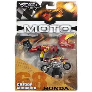 HOT WHEELS RACING Moto X MiniMoto Honda CRF50F 2005 RED YELLOW VARIANT MOC HTF - Picture 1 of 14