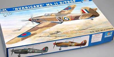 Trumpeter Hawker Hurricane Mk.iid/Trop 164.&6.Sqn. 1:24 Modello Kit - Immagine 1 di 2