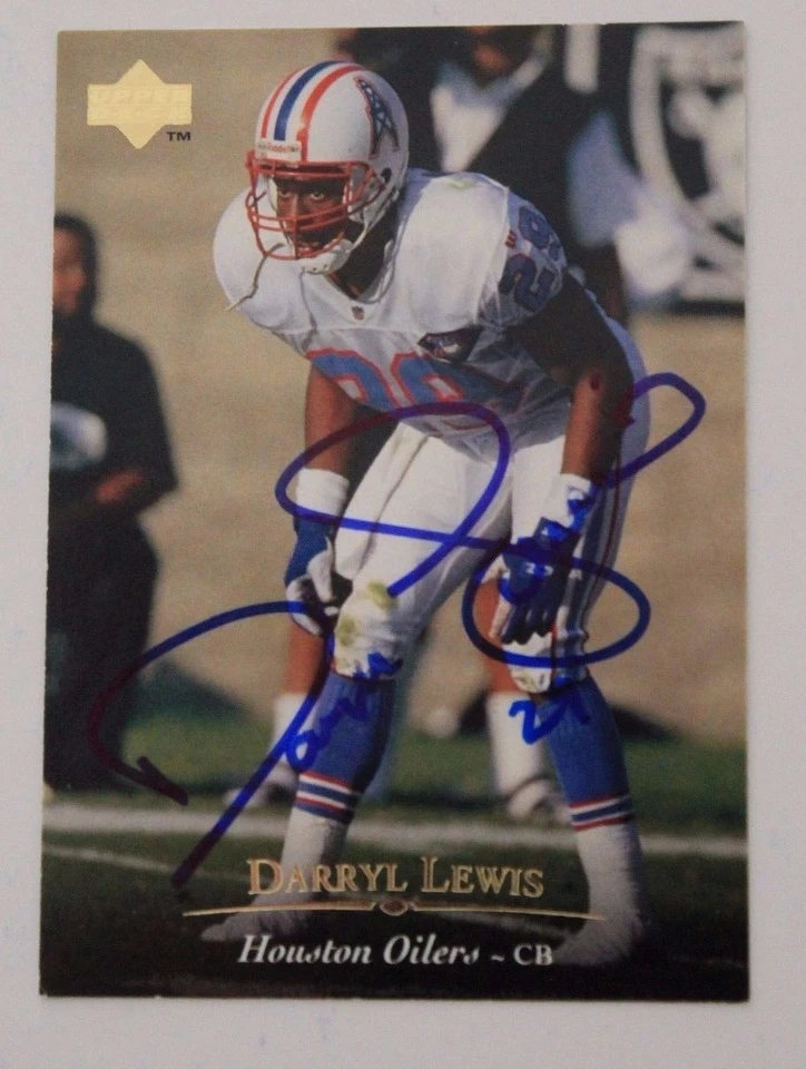 Darryl Lewis #136 Houston Oilers Arizona Signed 1995 Upper Deck Autograph 15A - Image 1 of 3