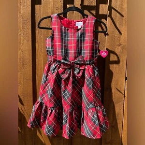 The Children’s Place Girls Plaid Satin Tiered Fit & Flare Dress Size 10 NWT - Picture 1 of 8