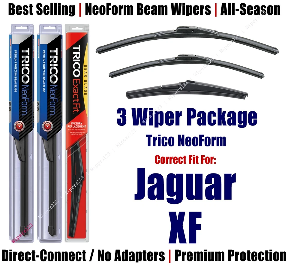 3pk Super-Premium NeoForm Wipers fit 2018+ Jaguar XF - 162515/1715/12A Foto 1 de 1