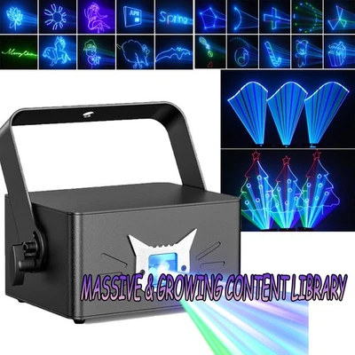 Luz Láser DJ Multi Control APP DMX512 Sonido Auto Integrado 5200mAh Batería Navidad Foto 1 de 4