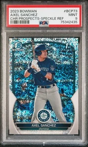 AXEL SANCHEZ 2023 Bowman Chrome Prospects #/290 Speckle Ref PSA 9 MINT - Picture 1 of 2
