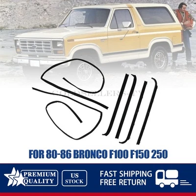 Window Sweep&Run Channel Weatherstrip Seals Kit For 1980-86 Bronco F100 F150 250 Foto 1 de 4