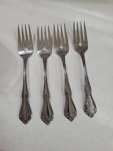 Menge 4 Wm A Rogers MANSFIELD Salatgabeln Edelstahl Oneida Ltd Besteck glänzend - Bild 1 von 6