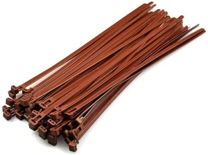 Braune lösbare Nylon Kabelbinder 370 mm x 7,6 mm 5er Pack - Bild 1 von 4