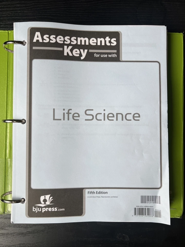 Life Science Assessment Key For Use With BJU 5th Edition - Image 1 of 1