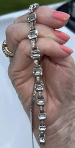 Art Deco Sterling Silver & Paste Choker Necklace (see Details) 38 Grams - Picture 1 of 10