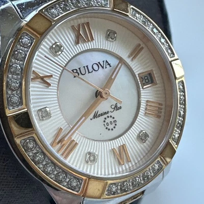 Bulova Men's Marine Star Quartz Date Silver Stainless Steel Watch 32 MM 98R234 - Image 1 of 4