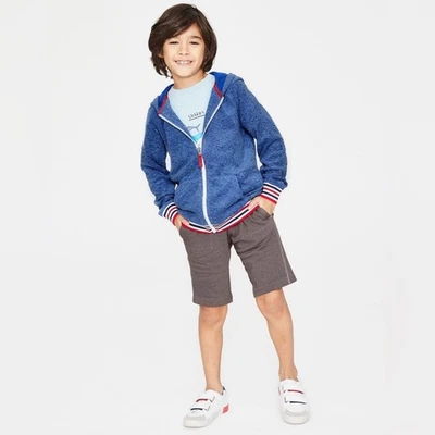 Mini Boden Niños Toalla Azul Cremallera Sudadera con Capucha Talla 9-10 Años Foto 1 de 4