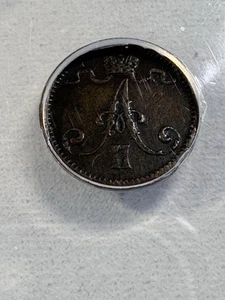 1874 Finland 1 Penni Graded XF 40 by ANACS - Picture 1 of 8