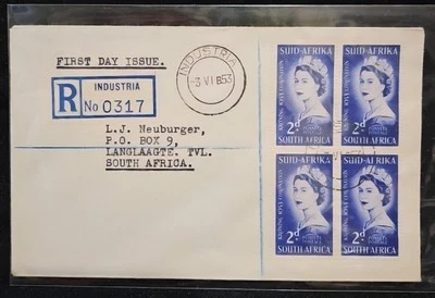 1953 British South Africa QE2 Coronation Registered FDC, Industria to Langlaagte - Image 1 of 4