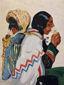Vintage Native American Print Hemmets Journal 1938 Sweden, Rare Art Decor Gifts - Picture 1 of 10