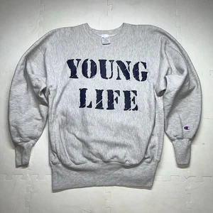 Vintage Young Life Champion Reverse Weave Sweatshirt Mens Large Crewneck USA 80s - Picture 1 of 9