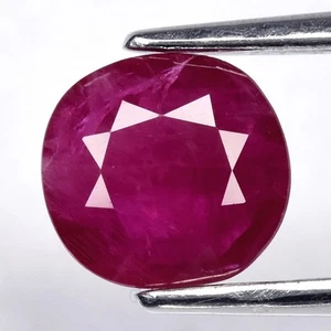 💎 0,94ct 6,5x6mm Kissen lila roter Rubin - unbeheizt, Madagaskar Edelstein - Bild 1 von 4
