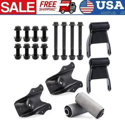 Kit de suspensión de soporte de grillete de resorte de hoja trasera para camioneta Ford F150 F250 F350 Bronco Foto 1 de 4