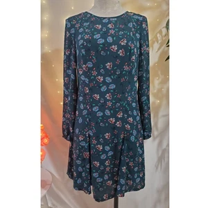 The Limited Floral Fit & Flare Long Sleeve Shift Dress Womens Size 2 Blue Boho - Picture 1 of 9