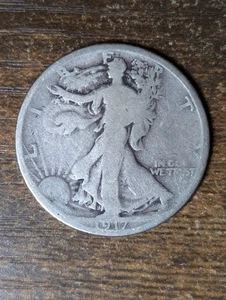 1917-S REVERSE WALKING LIBERTY HALF DOLLAR BETTER DATE - Picture 1 of 2
