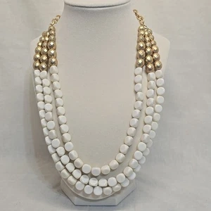 Plunder Gold & Cream Layered Beaded Necklace Posse July 2018 *Necklace Only* - Picture 1 of 8