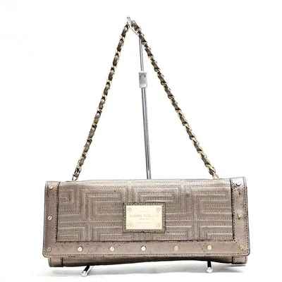 NO TARIFF Gianni Versace Hand Bag Brown Leather 4153005 - Image 1 of 4