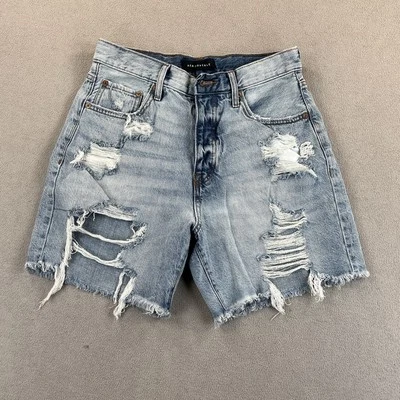 Pantalones Cortos Aeropostale Para Mujer 6 Años 90 Sueltos Denim Envejecido Tiro Alto Corte Rasgado Foto 1 de 4