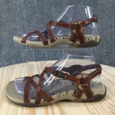Sandalias Merrell para mujer 7 marrón San Remo cuero con tiras senderismo al aire libre J36374 Foto 1 de 4