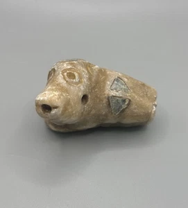 Antigua figura de la civilización griega romana de Asia Central con incrustaciones de piedra motivo arte - Imagen 1 de 13