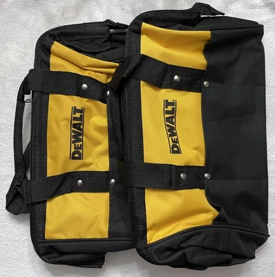 2 New Dewalt 15" Heavy Duty Ballistic Nylon Tool Bags w Runners 3 outside Pocket - Image 1 of 4