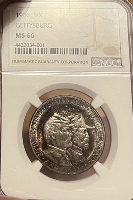 1936 NGC MS66 Gettysburg Commemorative Half Dollar - Image 1 of 4