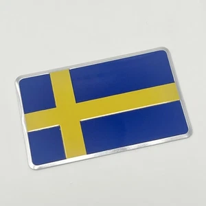Calcomanía adhesiva insignia emblema coche bandera Suecia 2"x 3" aluminio sueco - Imagen 1 de 4