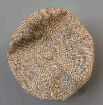 Chapéu Capas Headwear cinza marrom lã tweed ajustado Newsboy ótimo estado  - Imagem 1 de 3