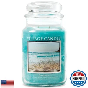 Village Candle Beachside Large Glass Apothecary Jar Scented Candle, 21.25 oz, - Picture 1 of 5