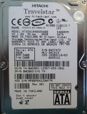 Hitachi HTS541040G9SA00 PN:0A27472 MLC:DA1519 FW:C60R 40gb 2.5" Sata Laptop HDD