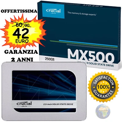 Crucial MX500 250GB SSD Solid State Drive 2.5" 3D NAND - Image 1 of 4
